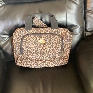 Lesportsac Leopard Print Cosmetic Tote in Brown and Black